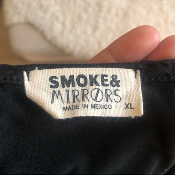 Smoke & Mirrors Women Black Long Sleeve Blouse Sheer Goth XL* - Picture 6 of 8